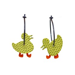 Duck, lime green with green...