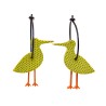 Seagull, green with green dots, orange legs