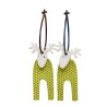 Reindeer, green with green dots, white head