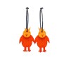 Chicken, orange w red dots, orange head