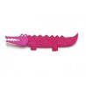 Crocodile, pink w red shield, pink head