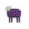 Sheep, side, purple with black twirl, grey head