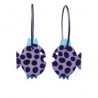Pufferfish, purple w black dots, light blue fin