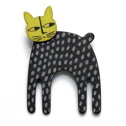 Kat, lang, sort m grå...