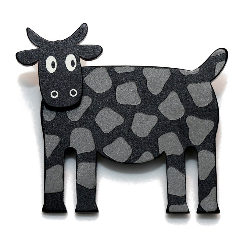 Ko, sort m grå broget, sort hoved