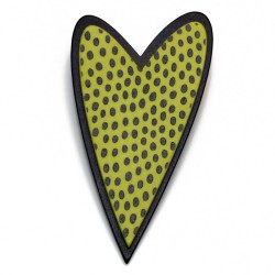 Hjerte, limegrøn m sorte...