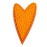 Heart, orange w red dots, orange edge