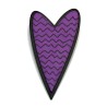 Heart, purple w black zigzag, black edge