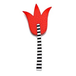 Lily, red w purple dots,...