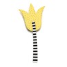 Lily, yellow w orange medium dots, white stalk w black stripes