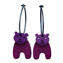 Bear, purple with dots,...