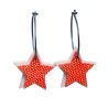 Star, red with gold dots, white background