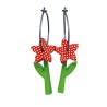 Rose, red star with gold dots, green stalk