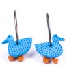 Duck, light blue with blue dots, orange legs