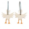 Goose, white with yellow dots, orange legs