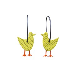 Hen, light green with dots,...