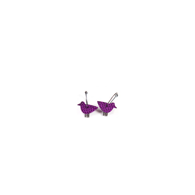 Sparrow, purple with black dots, grey legs