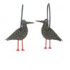 Seagull, black with white dots, red legs