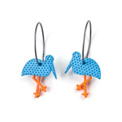 Stork, light blue with blue...