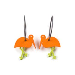 Stork, orange with red...