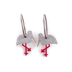 Stork, white with black...