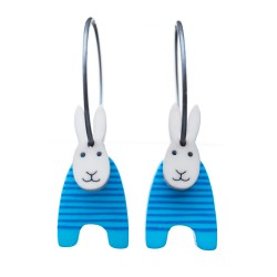 Rabbit, upright ears, blue...