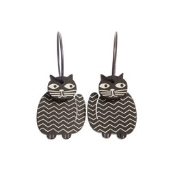 Cat, sitting, black with...