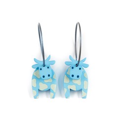 Cow, light blue with white...
