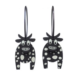 Cow, smiling, black with...