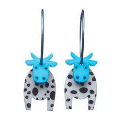 Cow, white with black dots,...