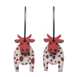 Cow, white with brown dots,...