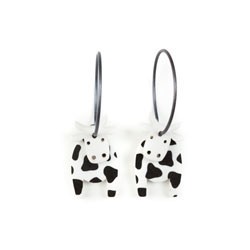 Cow, white with black dots,...