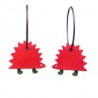 Hedgehog, red with dots, green legs
