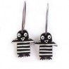 Penguin, short, black w white stripes, black head