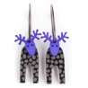 Reindeer, black with grey dots, purple head