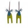 Reindeer, green with dots, blue head