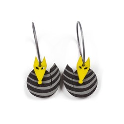 Fox, black with stripes,...