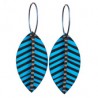 Leaf, light blue with stripes, black stalk