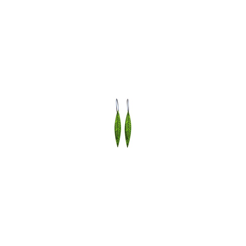 Blad, smal, grøn m grønne striber, grøn baggrund m sorte striper
