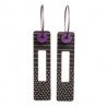 Rectangle, black with stripes and dots, purple pearl