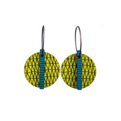 Leaf, round, green with black stripes, blue stalk