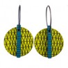 Leaf, round, green with black stripes, blue stalk