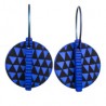 Leaf, round, blue with black triangle pattern, blue stalk