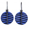 Leaf, round, blue with black stripes, black stalk
