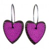 Heart, purple with dots, black background with white stripes