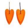 Hjerte, orange m prikker, orange baggrund m striber