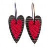 Heart, reed with dots, black background with stripes
