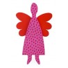 Angel, pink with dots, red wings