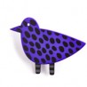 Bird, purple with vlack spots, black legs